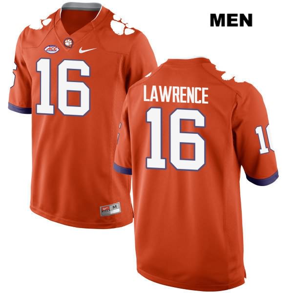 Men's Clemson Tigers #16 Trevor Lawrence Stitched Orange Authentic Style 2 Nike NCAA College Football Jersey GXH2846IO